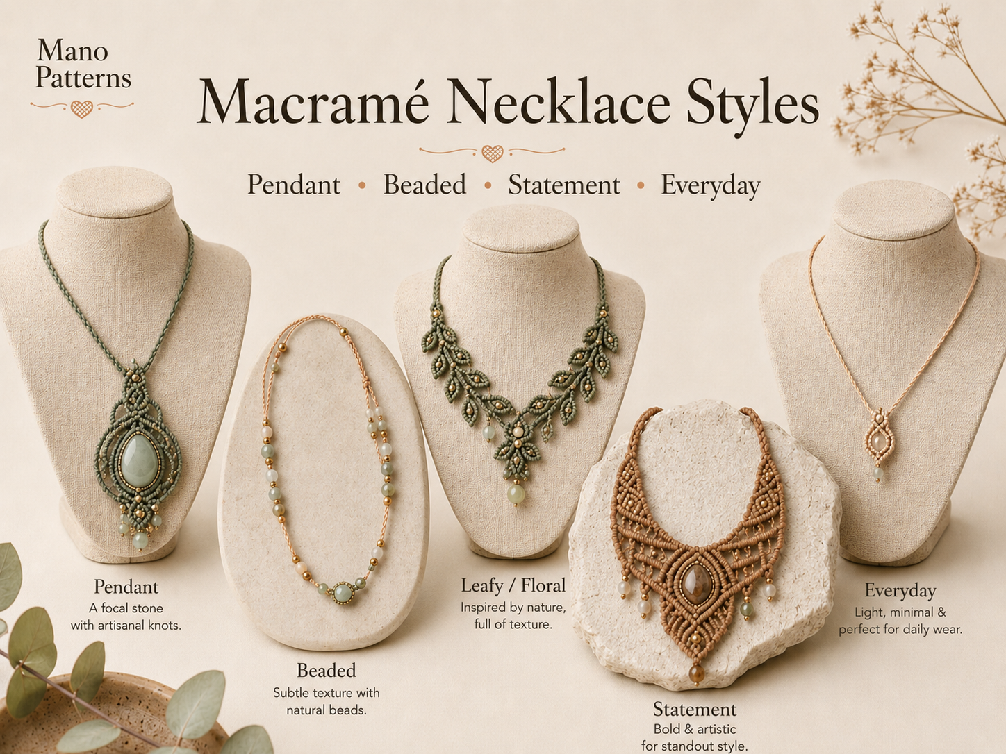 Pendant gemstone and statement necklace styles