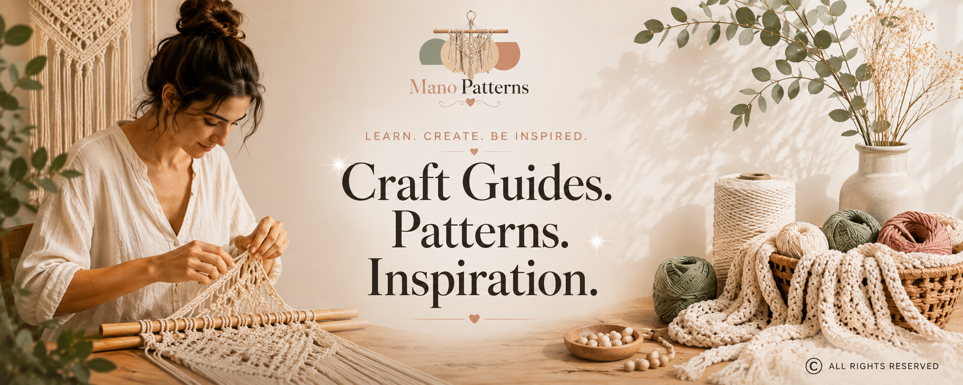Mano Patterns craft guides patterns and inspiration banner
