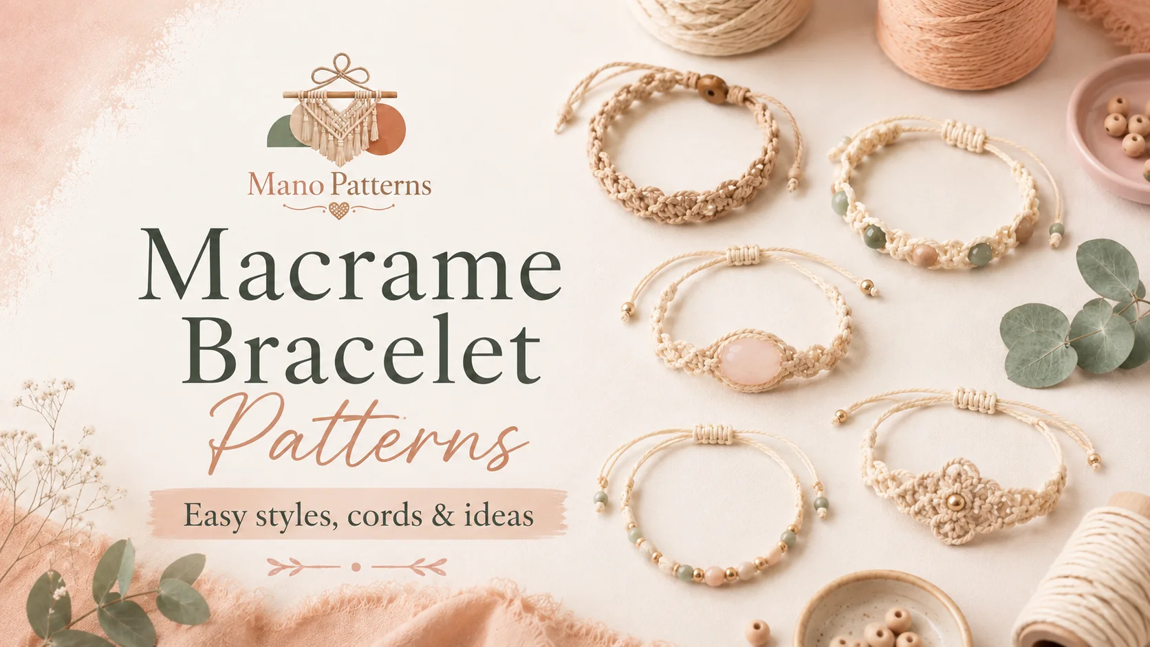 Macrame bracelet patterns with handmade knotted bracelets cords beads and closures