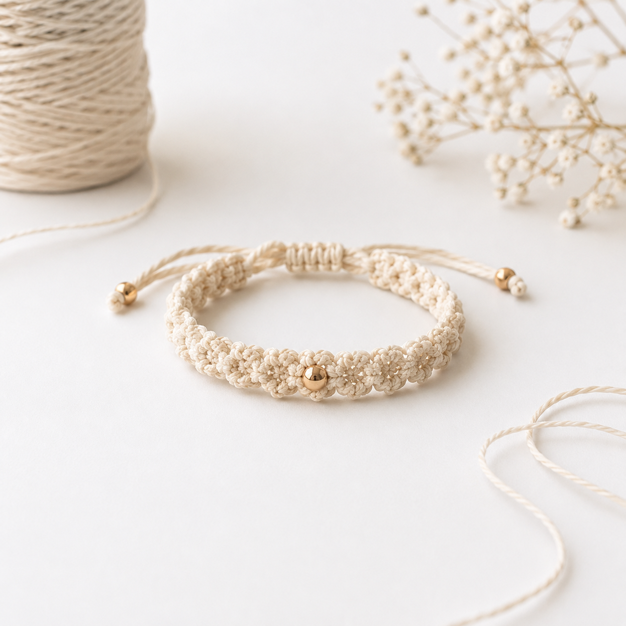 Macrame bracelet and cord
