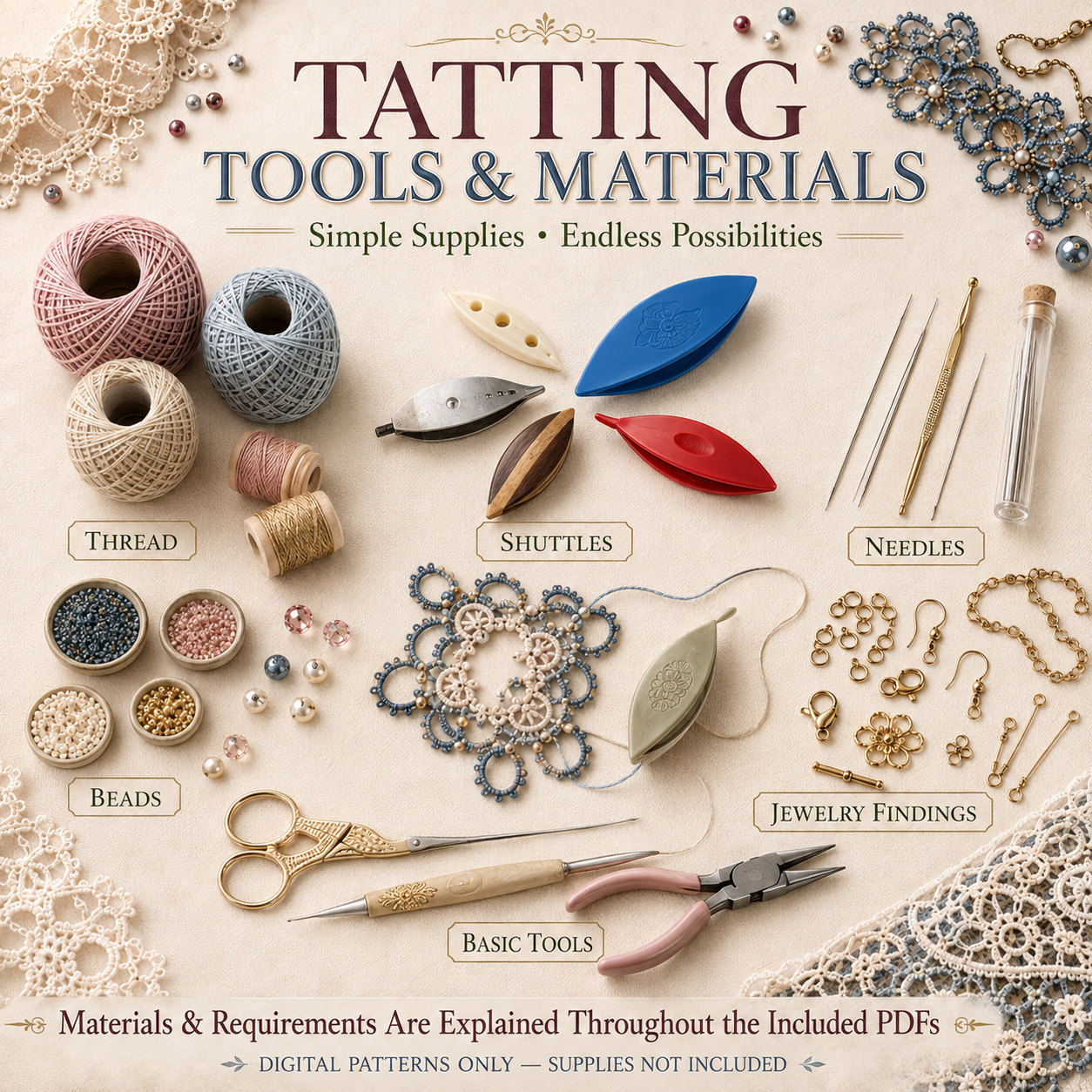 170+ Tatting Patterns Bundle – Shuttle, Needle, Lace & Beaded Tatting PDF - Image 6