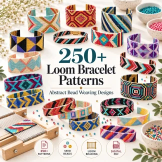 250+ bead loom bracelet patterns with geometric seed bead and Miyuki-style designs