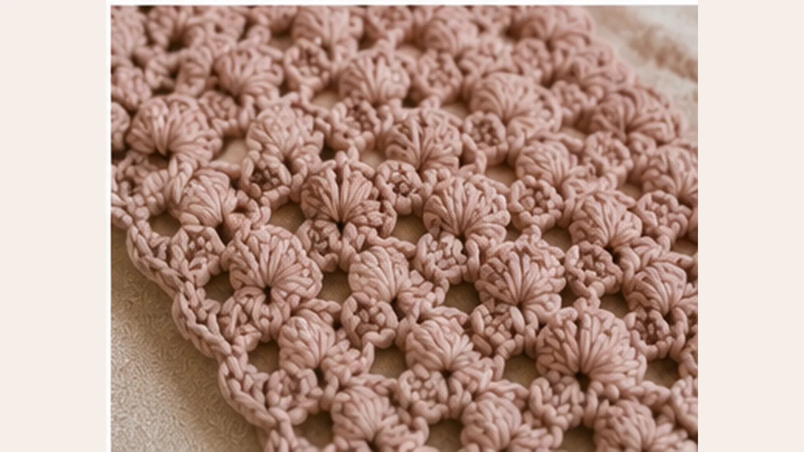 Crochet blanket stitch swatches showing single crochet double crochet shells waves and textured stitches