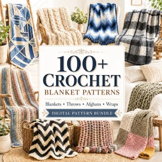 100+ crochet blanket patterns bundle with throws afghans wraps and textured designs
