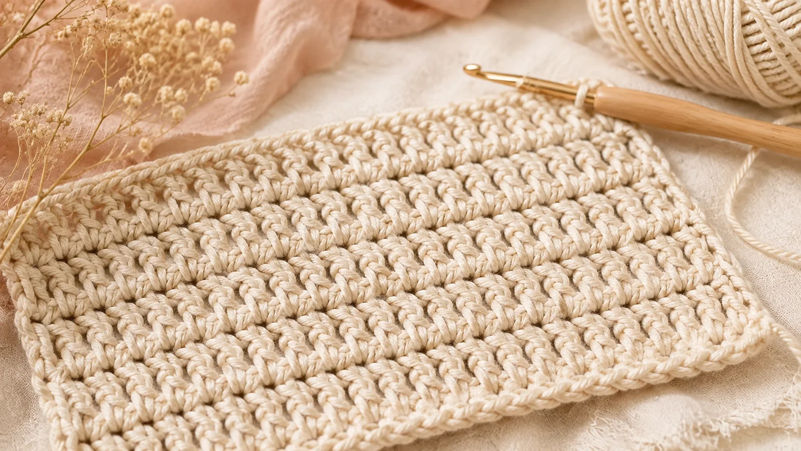 Crochet blanket textures made with double crochet and related stitch variations