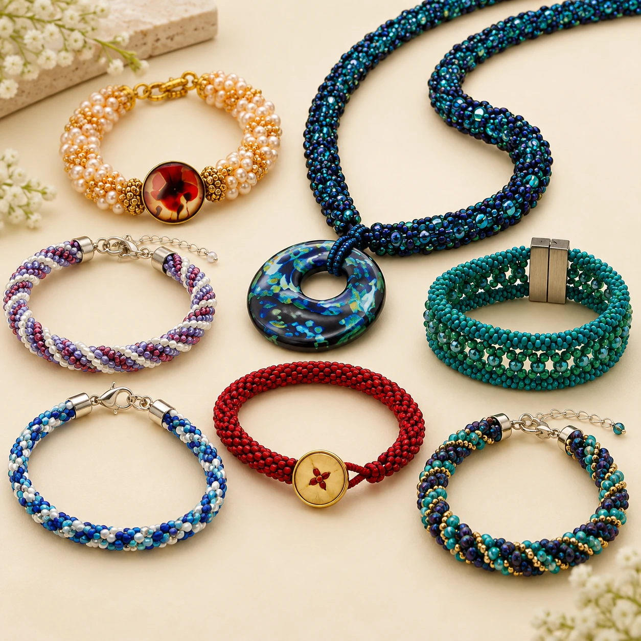 Kumihimo bracelets necklaces and handmade jewelry projects