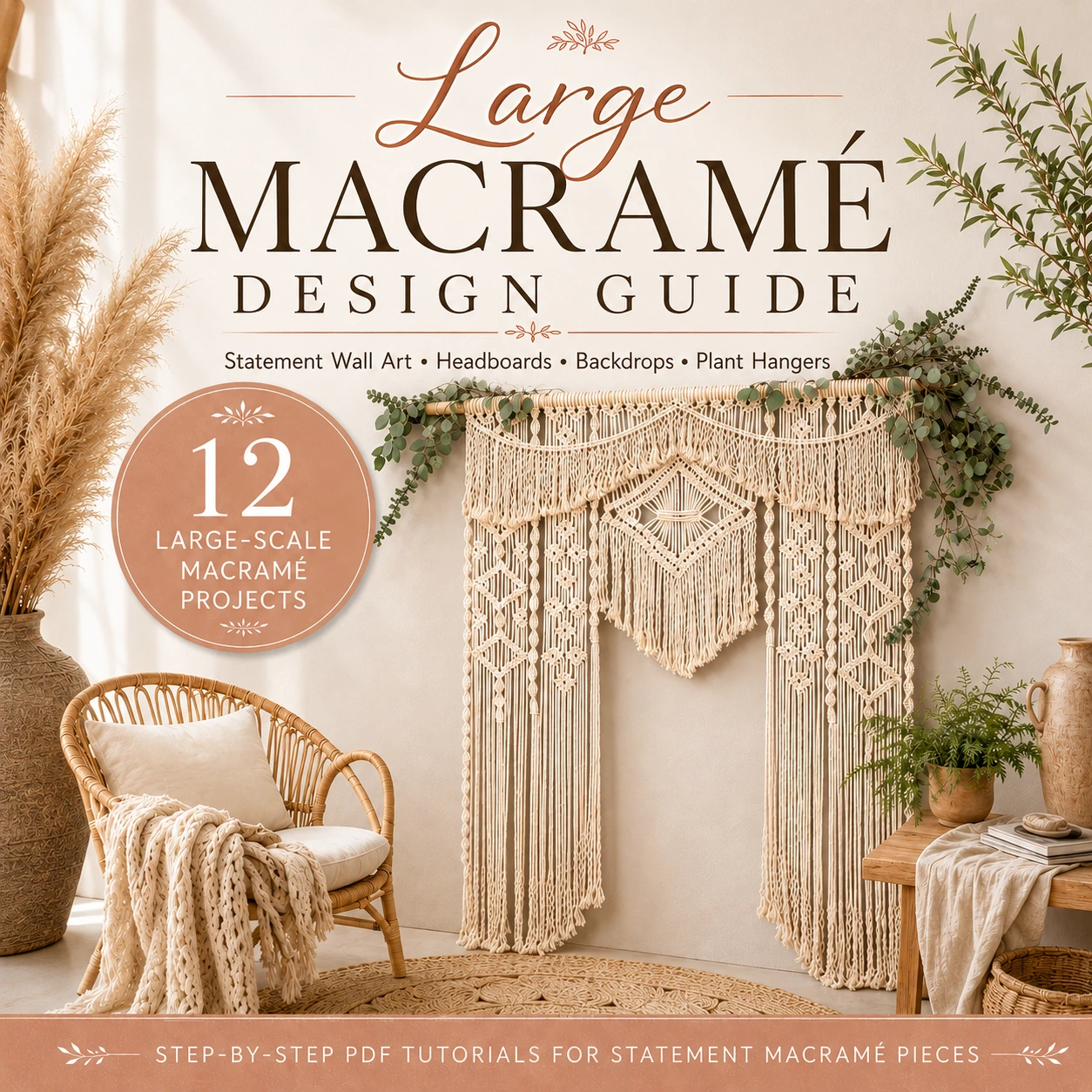 12 Large Macrame Patterns | Wall Hangings, Headboards & Boho Decor PDF - Image 11