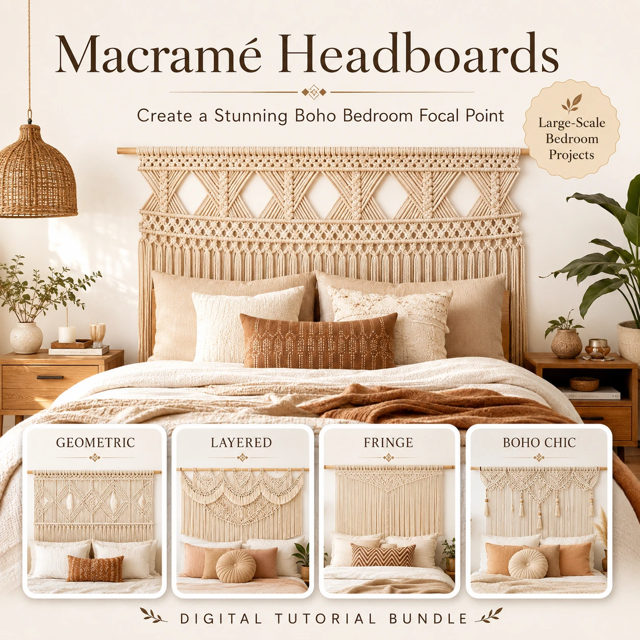 12 Large Macrame Patterns | Wall Hangings, Headboards & Boho Decor PDF - Image 3