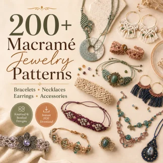 200+ Macrame Jewelry Patterns Bundle, Micro Macrame Bracelet, Earrings Necklace Beading Pattern PDF Download