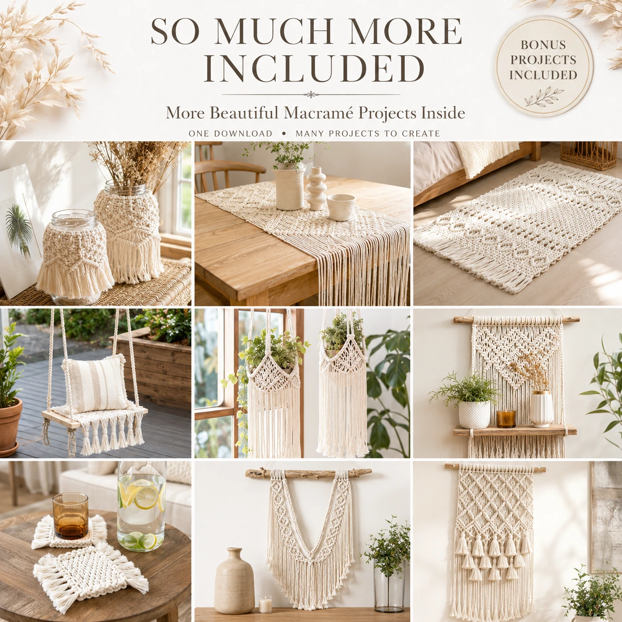 Macrame Wall Hanging Pattern Bundle – Boho Decor, Curtain & Mirror PDF - Image 3