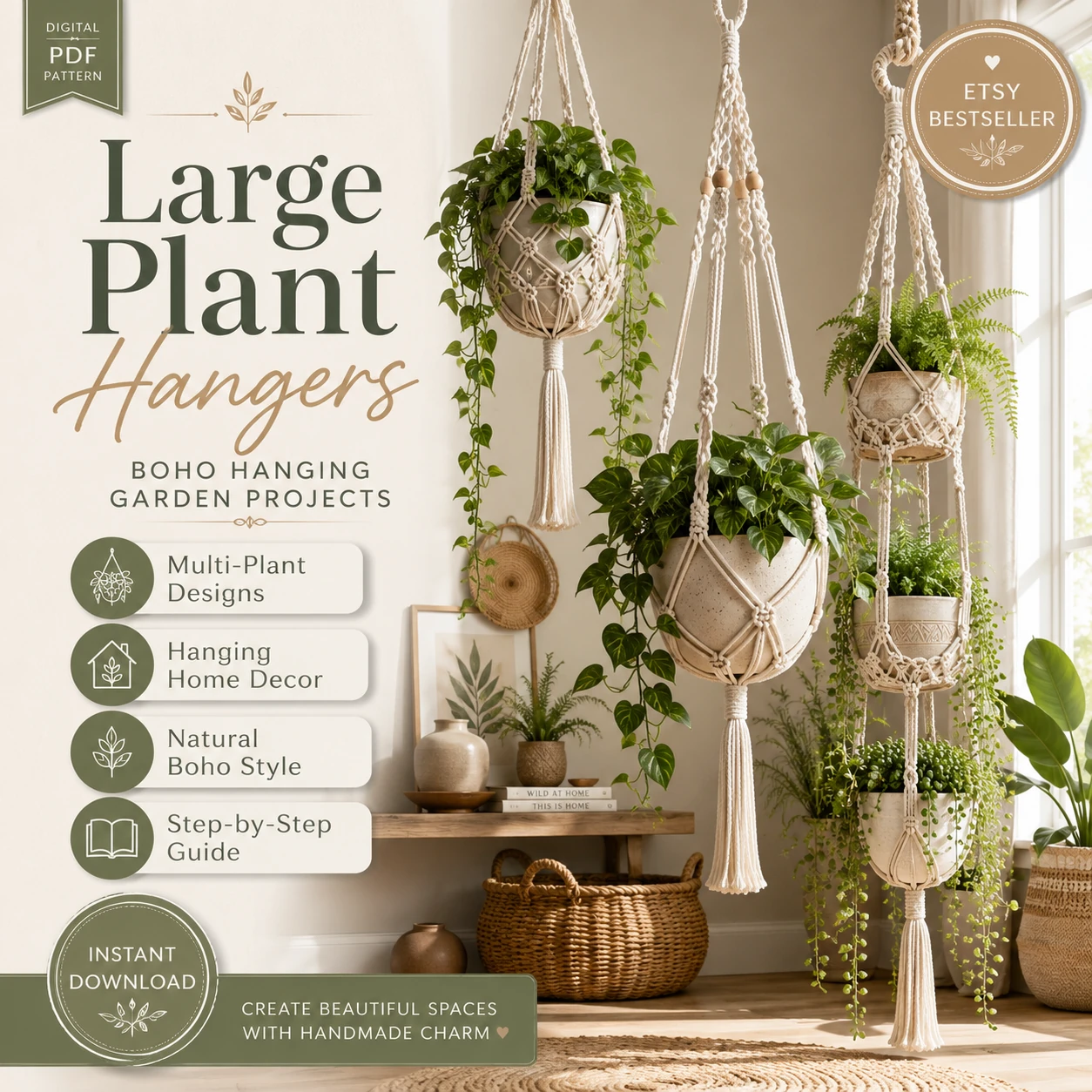 300+ Macramé Patterns PDF Bundle | Wall Hangings, Jewelry, Bags, Plant Hangers & Lampshades - Image 10
