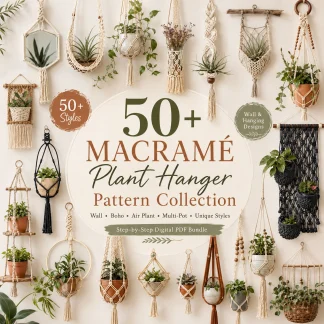 50+ macrame plant hanger patterns with boho woven beaded wall mounted and multi pot hanging planter designs